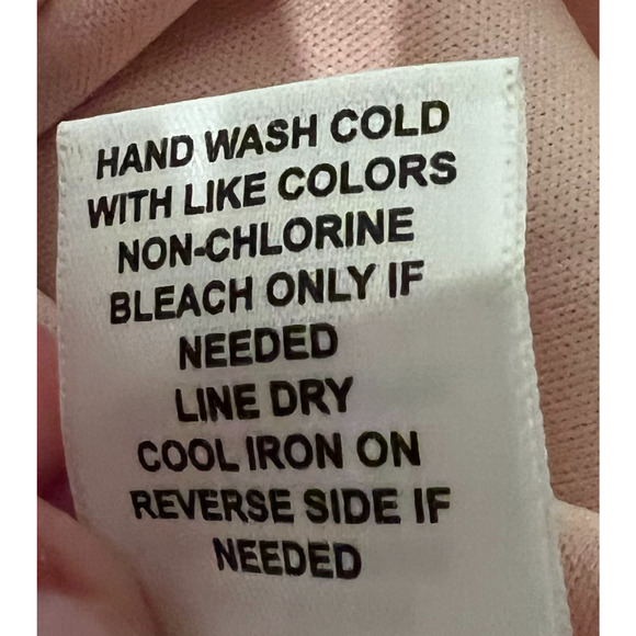 Elle Shirt Womens Size XXL Blush Pink Pullover Floral Lace Lined Stretch V-Neck - Picture 8 of 9